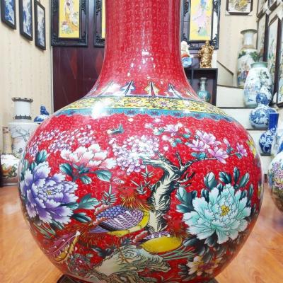 BÌNH HOẠT TIẾT PHƯỢNG HOÀNG HOA MẪU ĐƠN